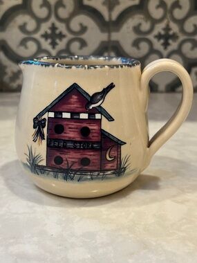 Y2K- 2003 Home & Garden Party Feed Store Birdhouse Creamer Hand Turned- EUC